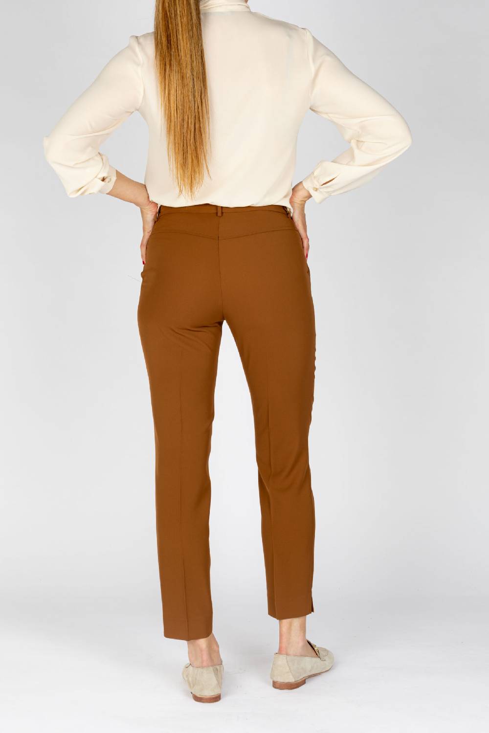 L.Pucci Pantaloni gamba morbida colore biscotto tessuto cady Vendita Calda