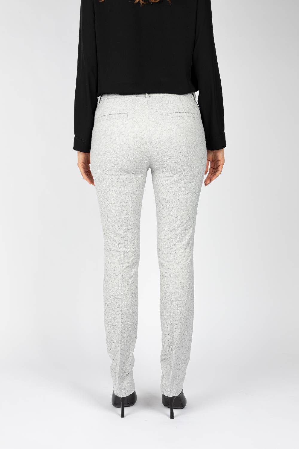 L.Pucci Pantaloni tessuto jacquard colore ghiaccio, gamba regolare Qualità