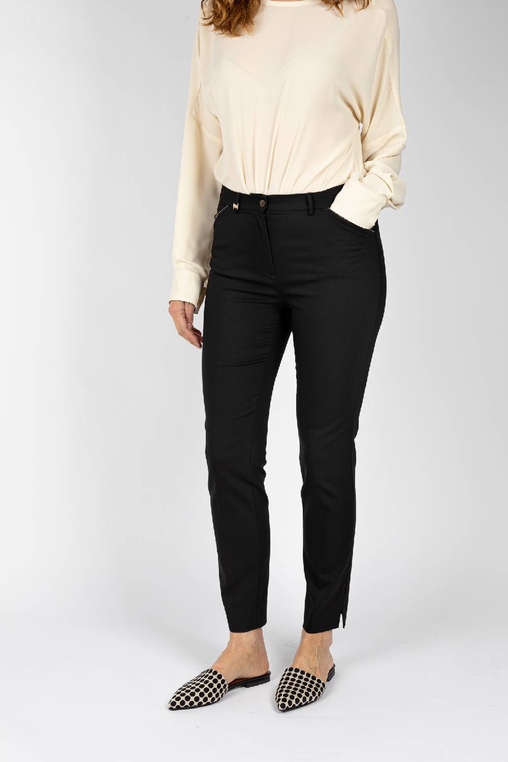L.Pucci Pantaloni colore nero, linea a sigaretta Soddisfazione Garantita