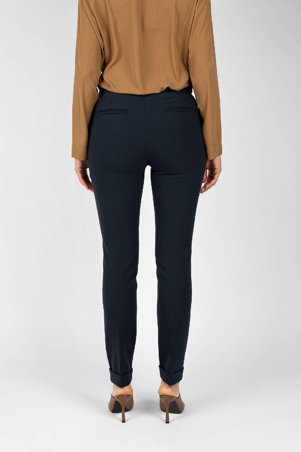 L.Pucci Pantaloni gamba regolare con rovescia colore blu Promozione Limitata