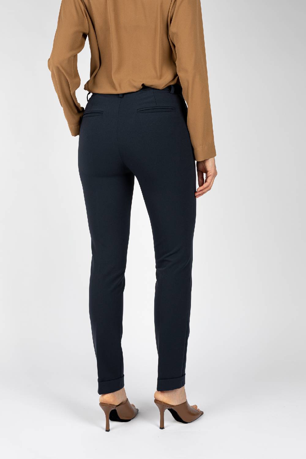 L.Pucci Pantaloni gamba regolare con rovescia colore blu Promozione Limitata