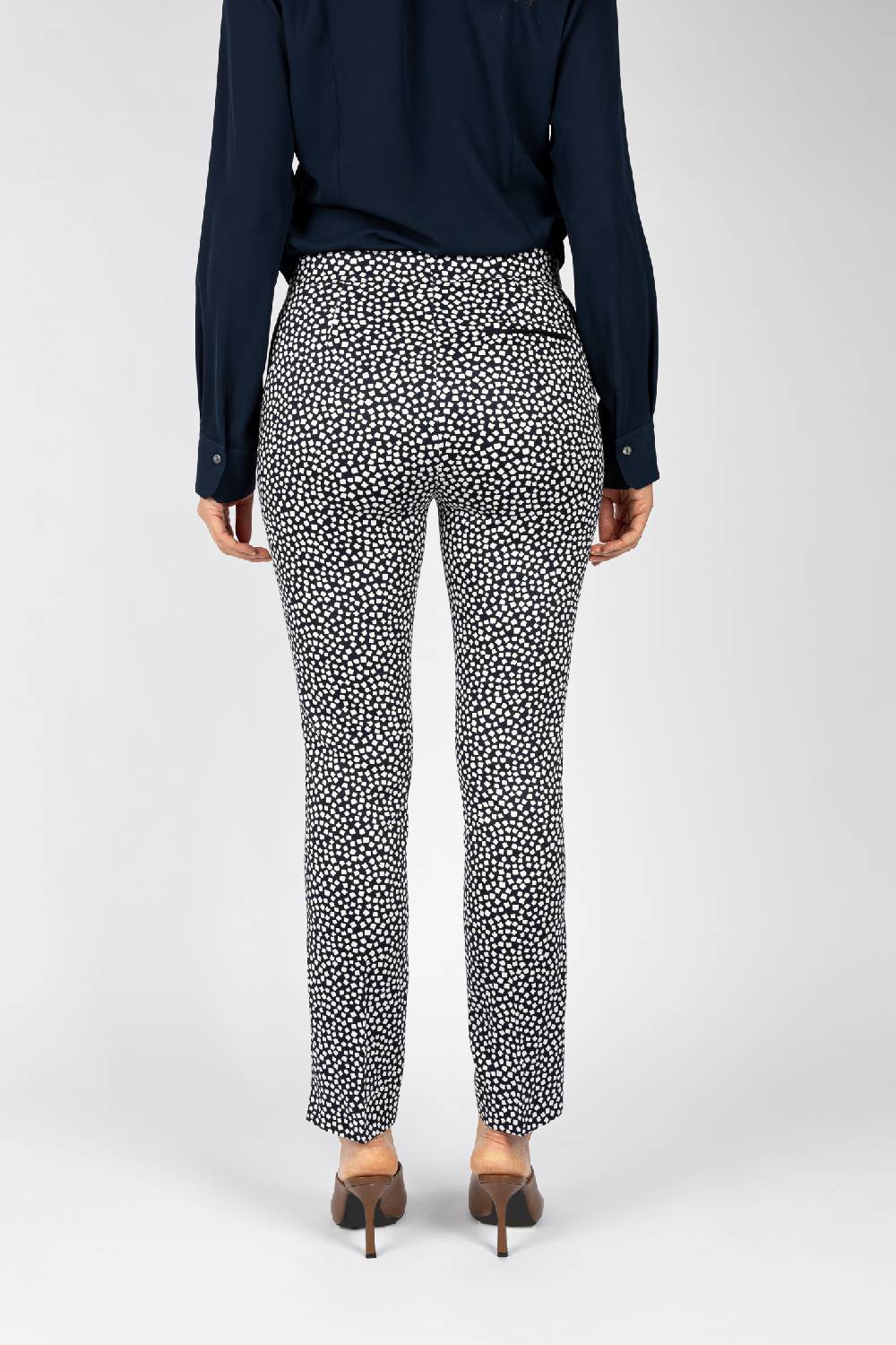 L.Pucci Pantaloni da donna blu linea dritta spacchetti al fondo In Vendita