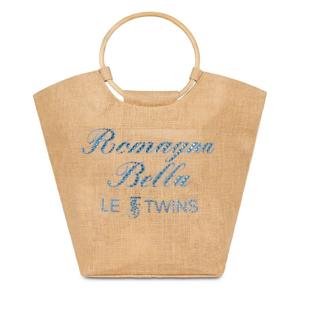 ﻿Le Twins Borsa Romagna Grande Scritta Blu