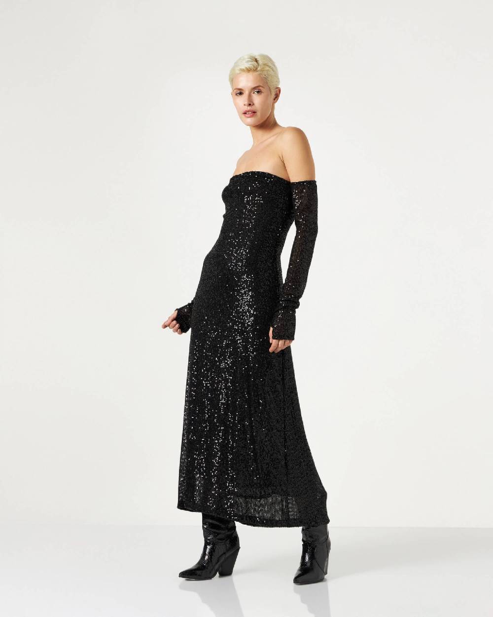 Le Twins Gina Paillettes Nero In Linea