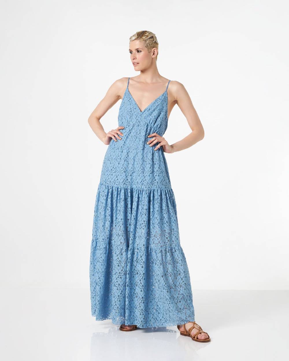 Le Twins Ostuni Pizzo Lurex Celeste Nuovo