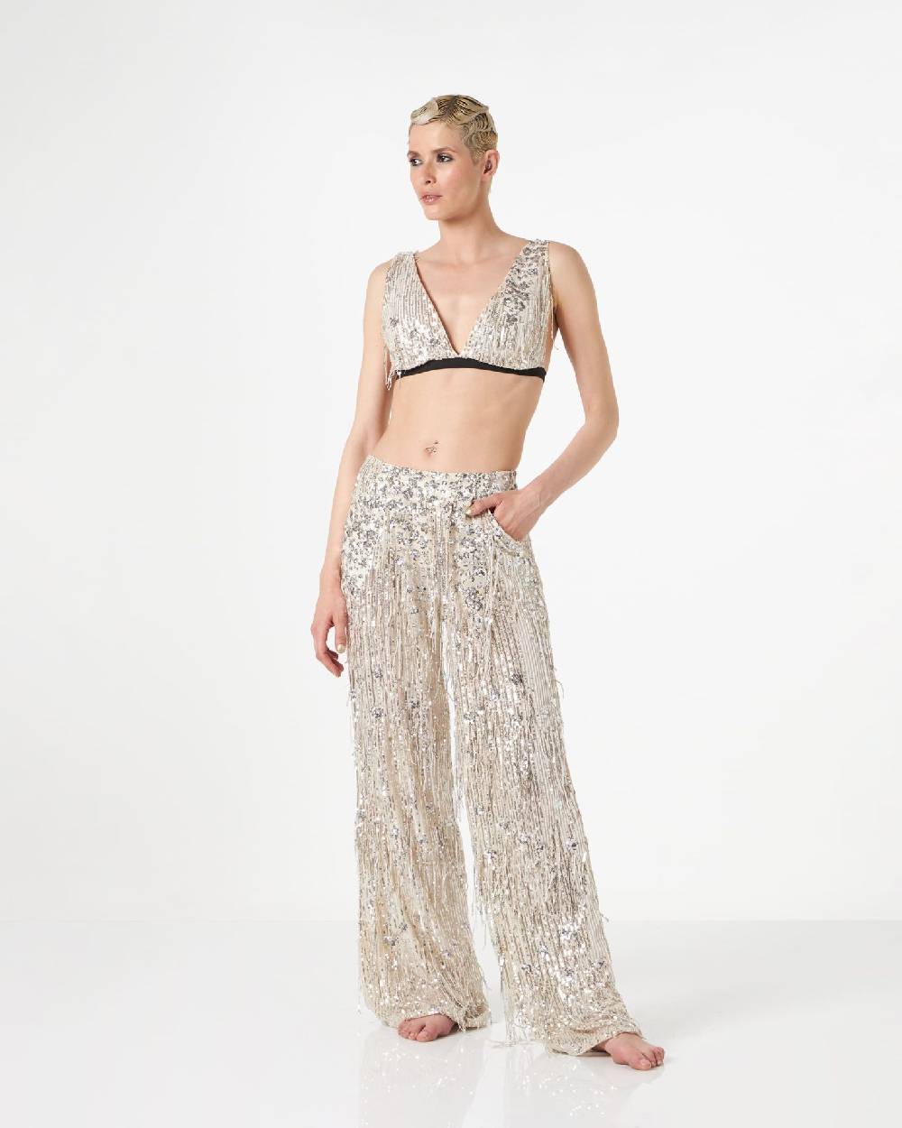 Le Twins Virgy Paillettes Argento Promozione