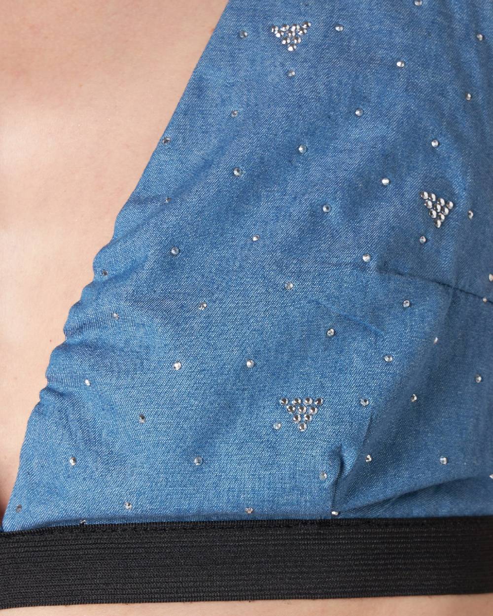 Le Twins Virgy Paillettes Strass celeste Spedizione Gratuita