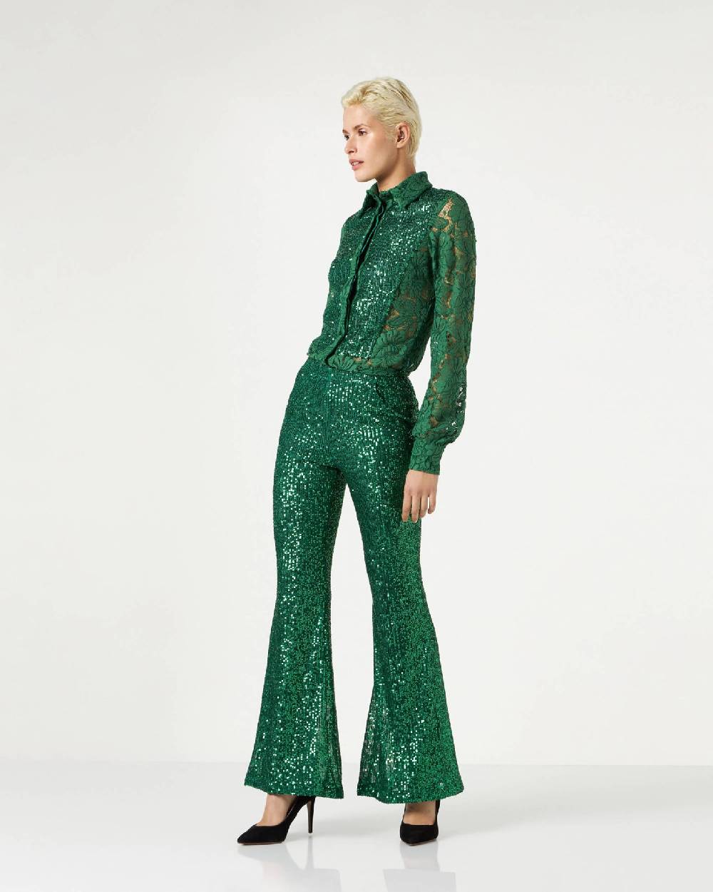 Le Twins Moni Paillettes Verde Vendite Flash