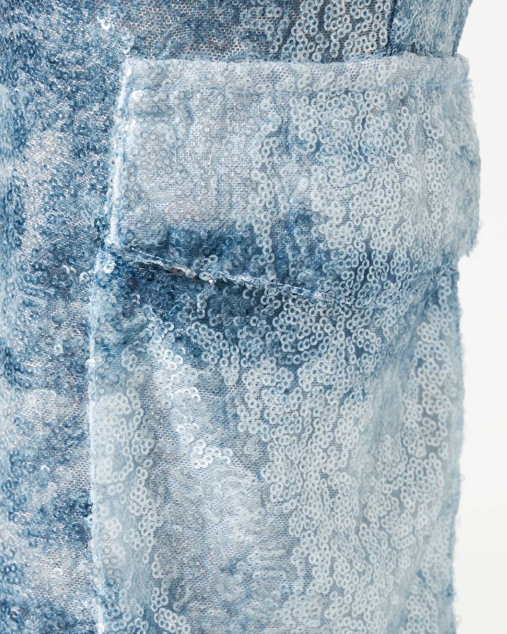 Le Twins Roby Paillettes Jeans Celeste Vendita
