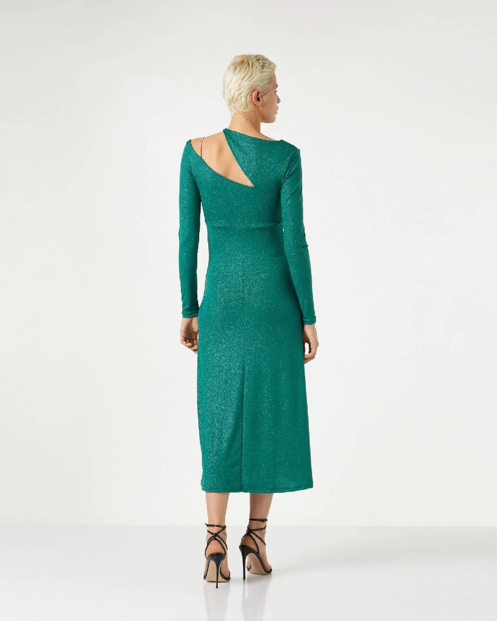 Le Twins Catia Jersey Lurex Verde Sconto