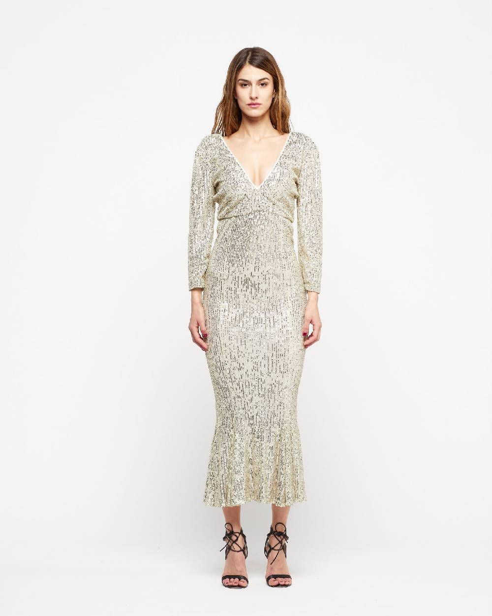Le Twins Abito Sole – Paillettes Argento In Linea