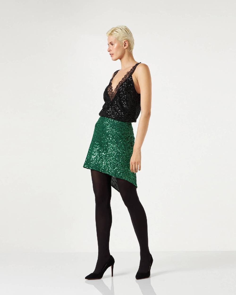 Le Twins Asti Paillettes Verde Moda