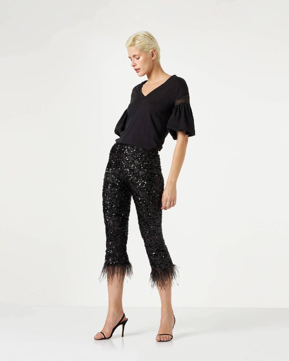 Le Twins Savy Paillettes Lurex Nero Italy