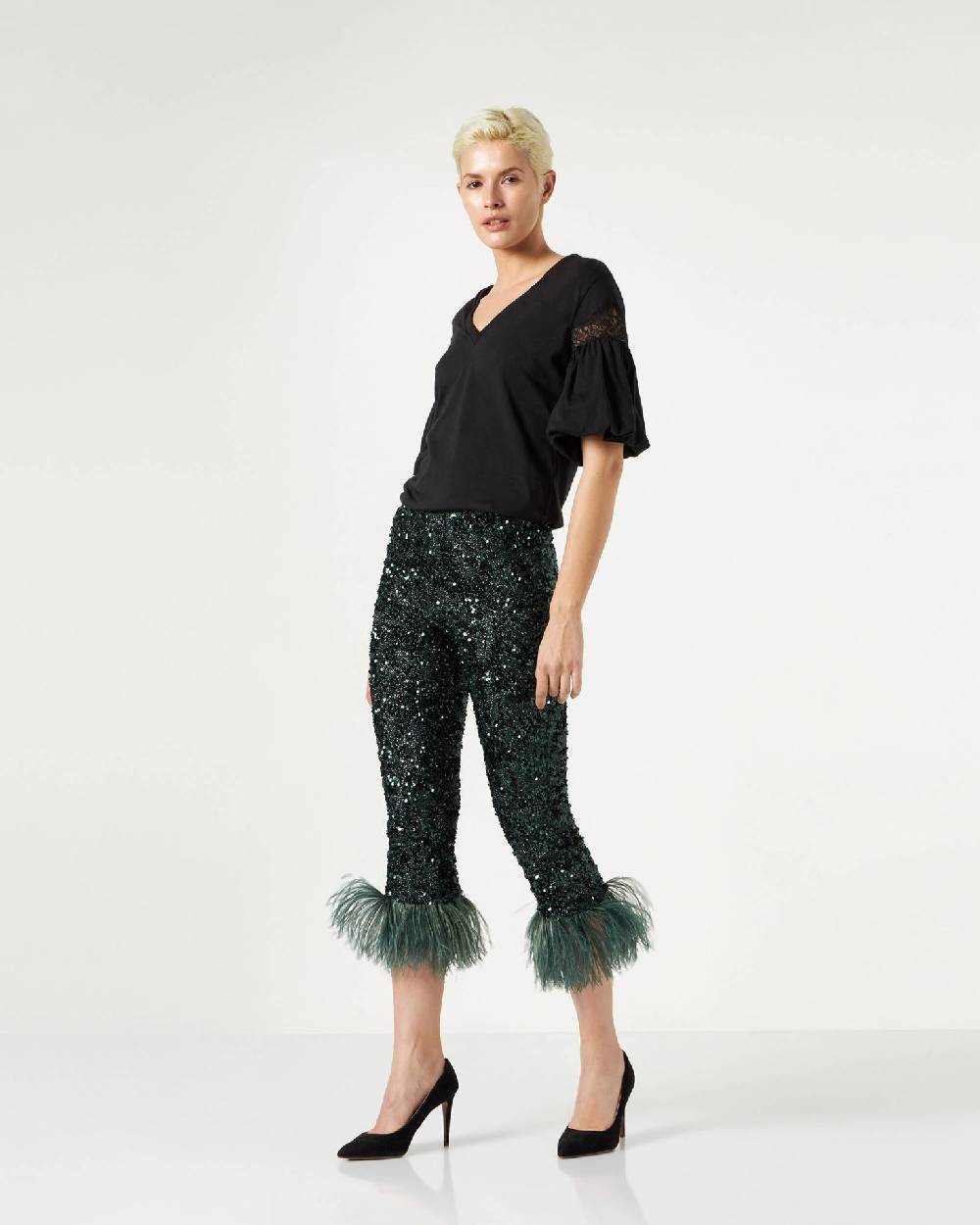 Le Twins Savy Paillettes Lurex Verde Italia