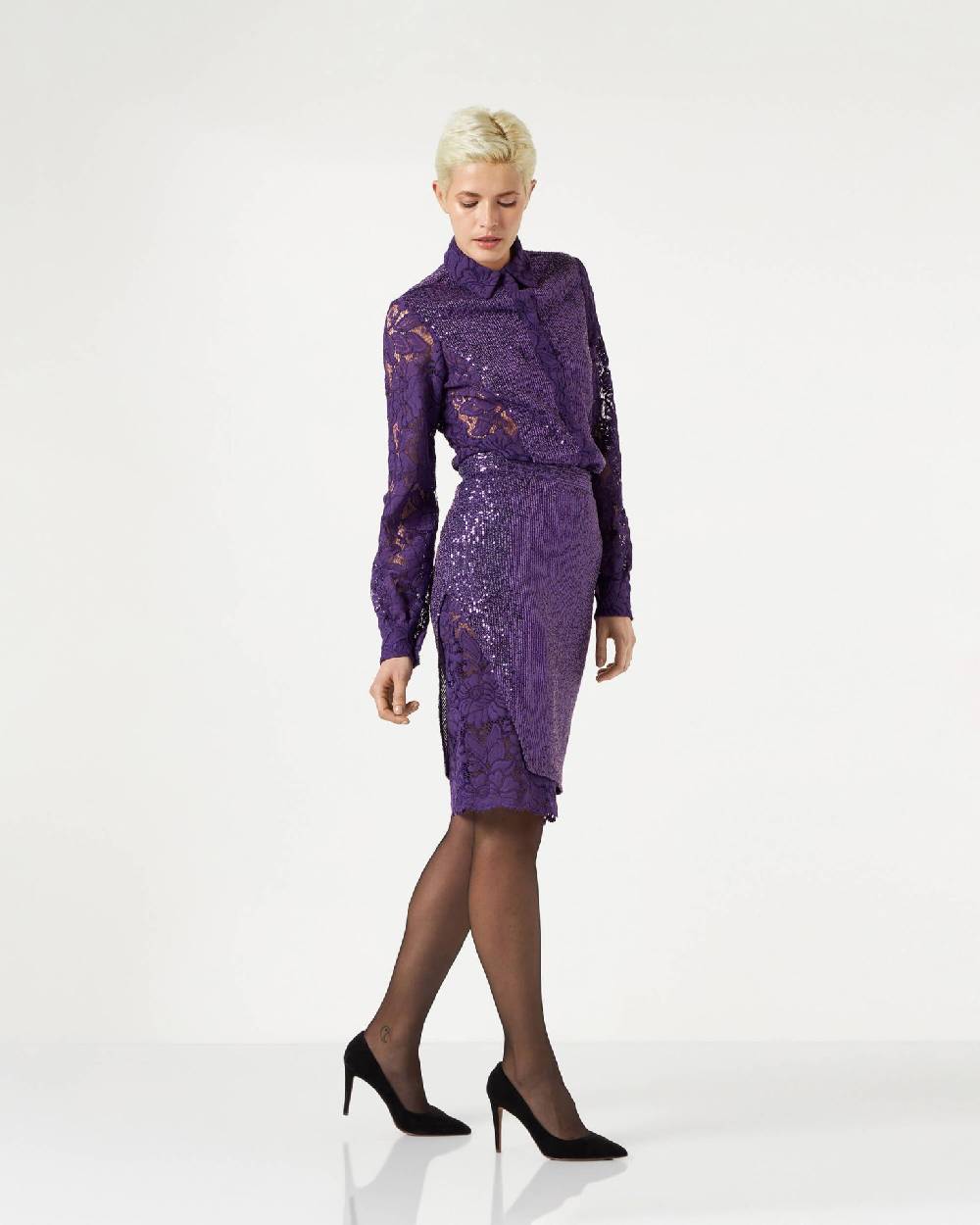 Le Twins Varese Paillettes Viola In Linea