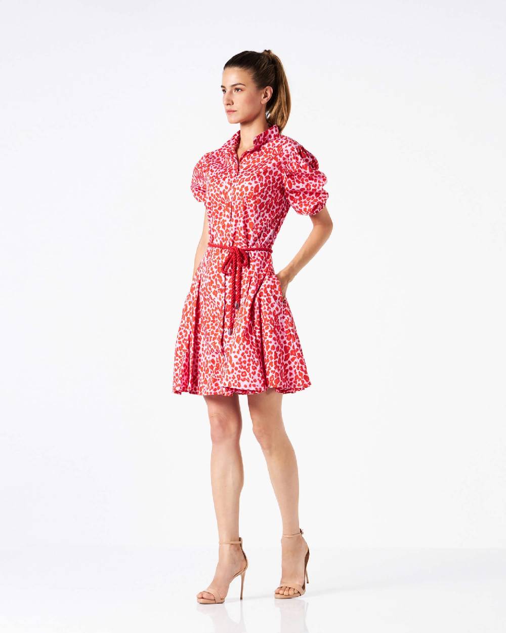 Le Twins Sofy Animalier Rosso con Cintura Hotsell