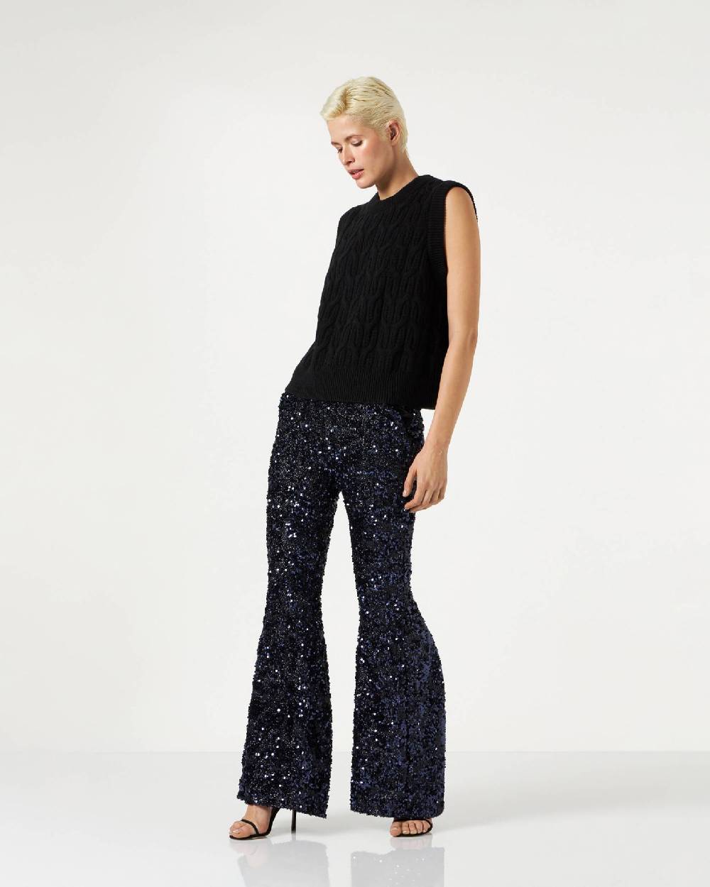 Le Twins Moni Paillettes Lurex Blu Vendite Flash