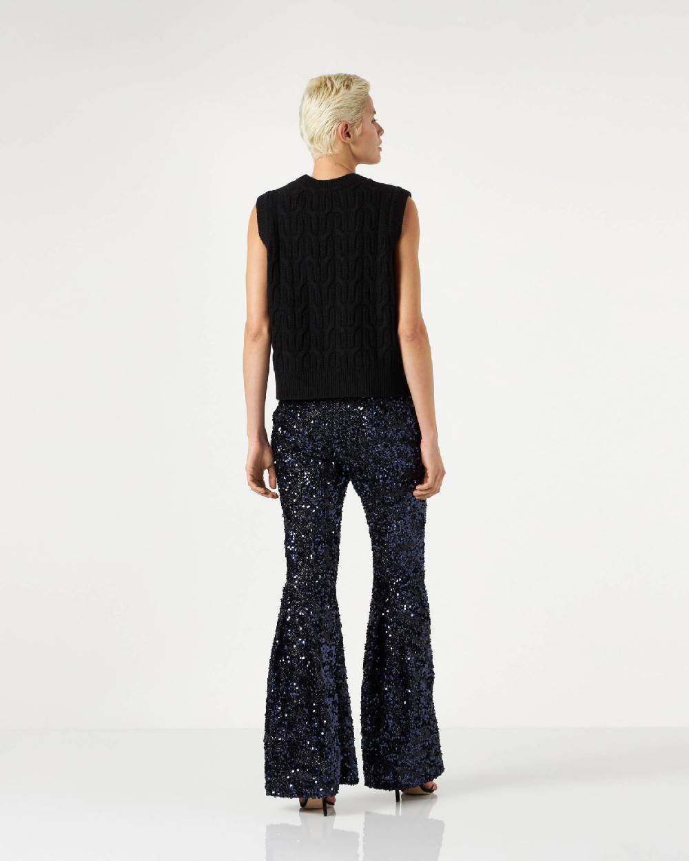 Le Twins Moni Paillettes Lurex Blu Vendite Flash