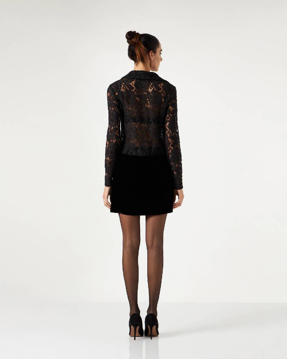 Le Twins Treviso Pizzo e Paillettes Nero Negozi Online