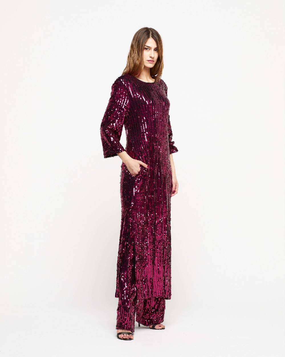 Le Twins Abito Michela – Paillettes Fuscia Fino Al -60%