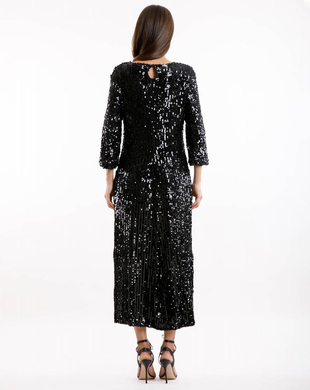 Le Twins Abito Michela – Paillettes Nero Shopping Online