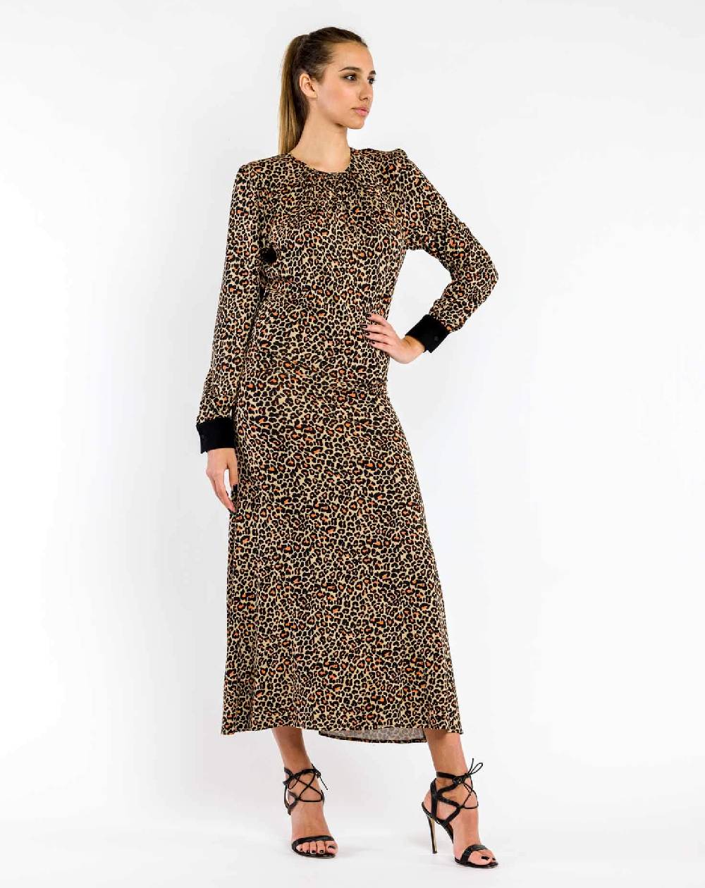 Le Twins Abito Rosio Animalier Arancio Convenienza