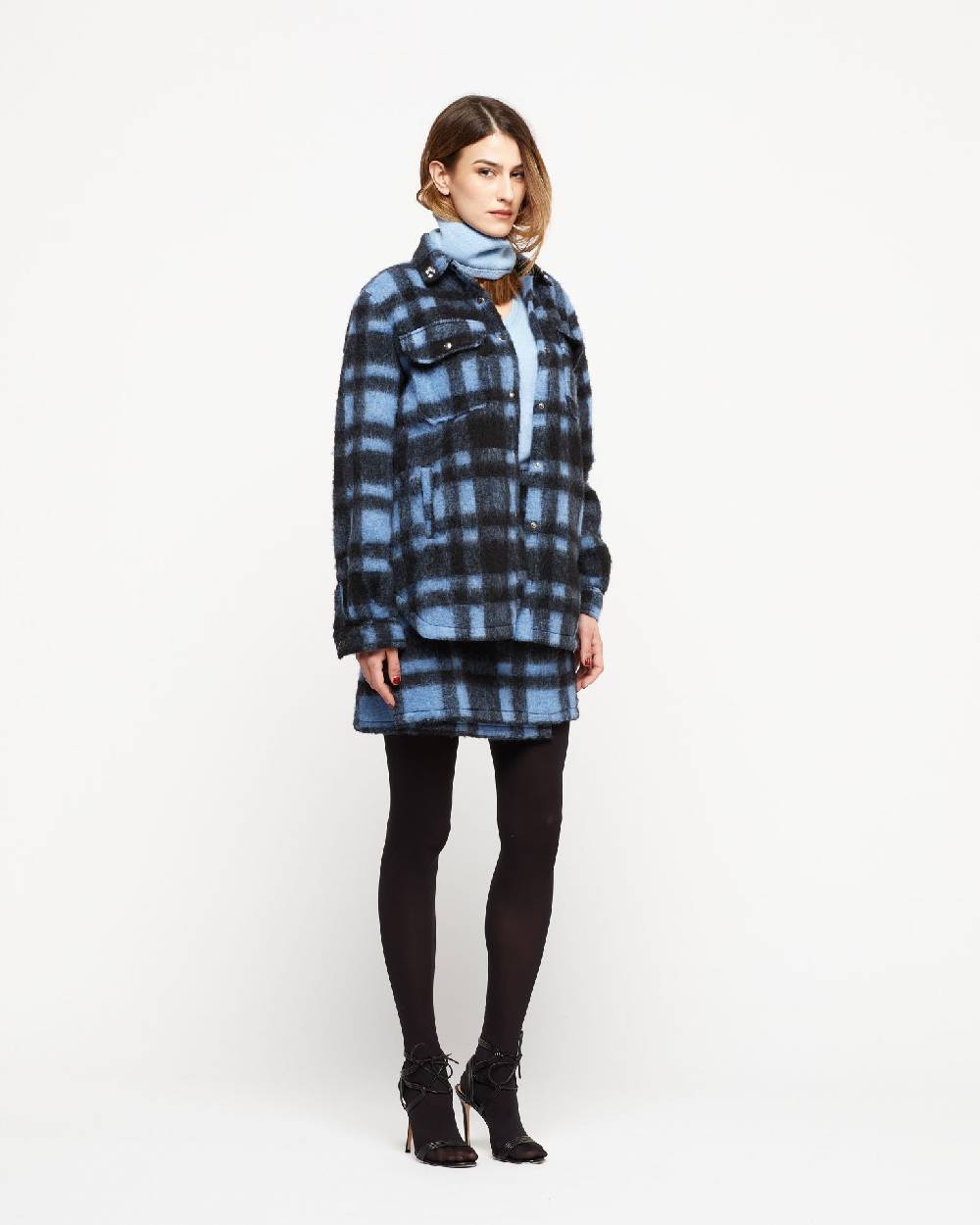 Le Twins Camicia Daniela – Quadri Celeste e Nero Acquista Ora