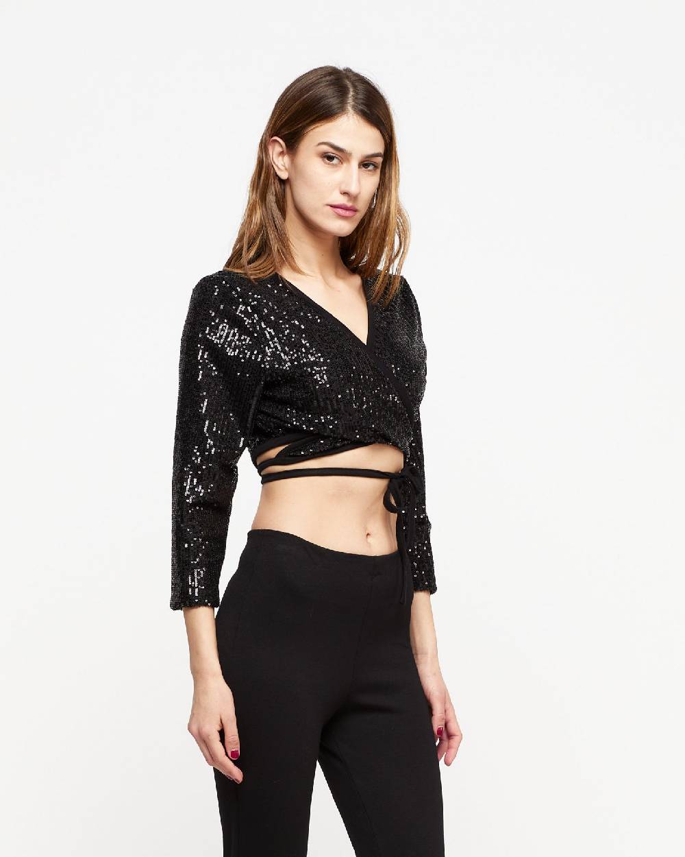 Le Twins Copri Spalla Lena – Paillettes Nero Offerte stagionali