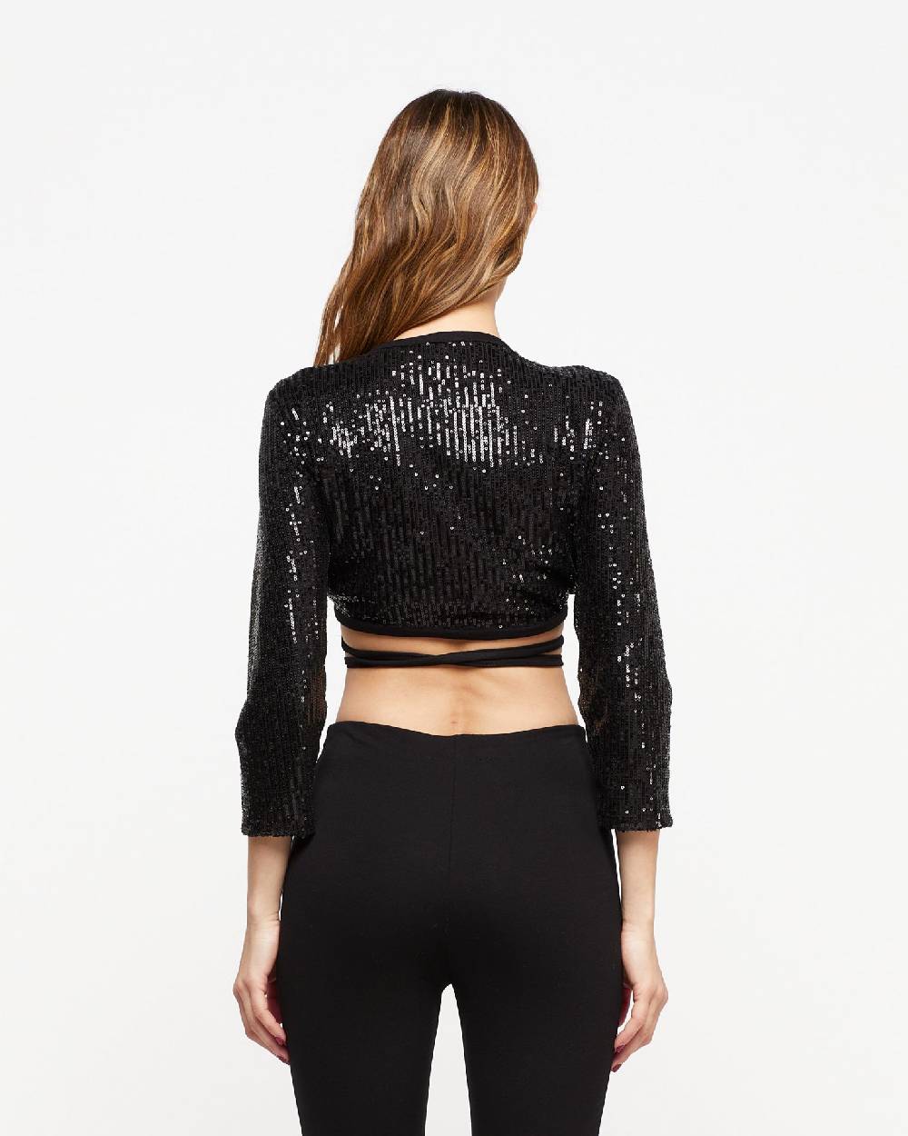 Le Twins Copri Spalla Lena – Paillettes Nero Offerte stagionali