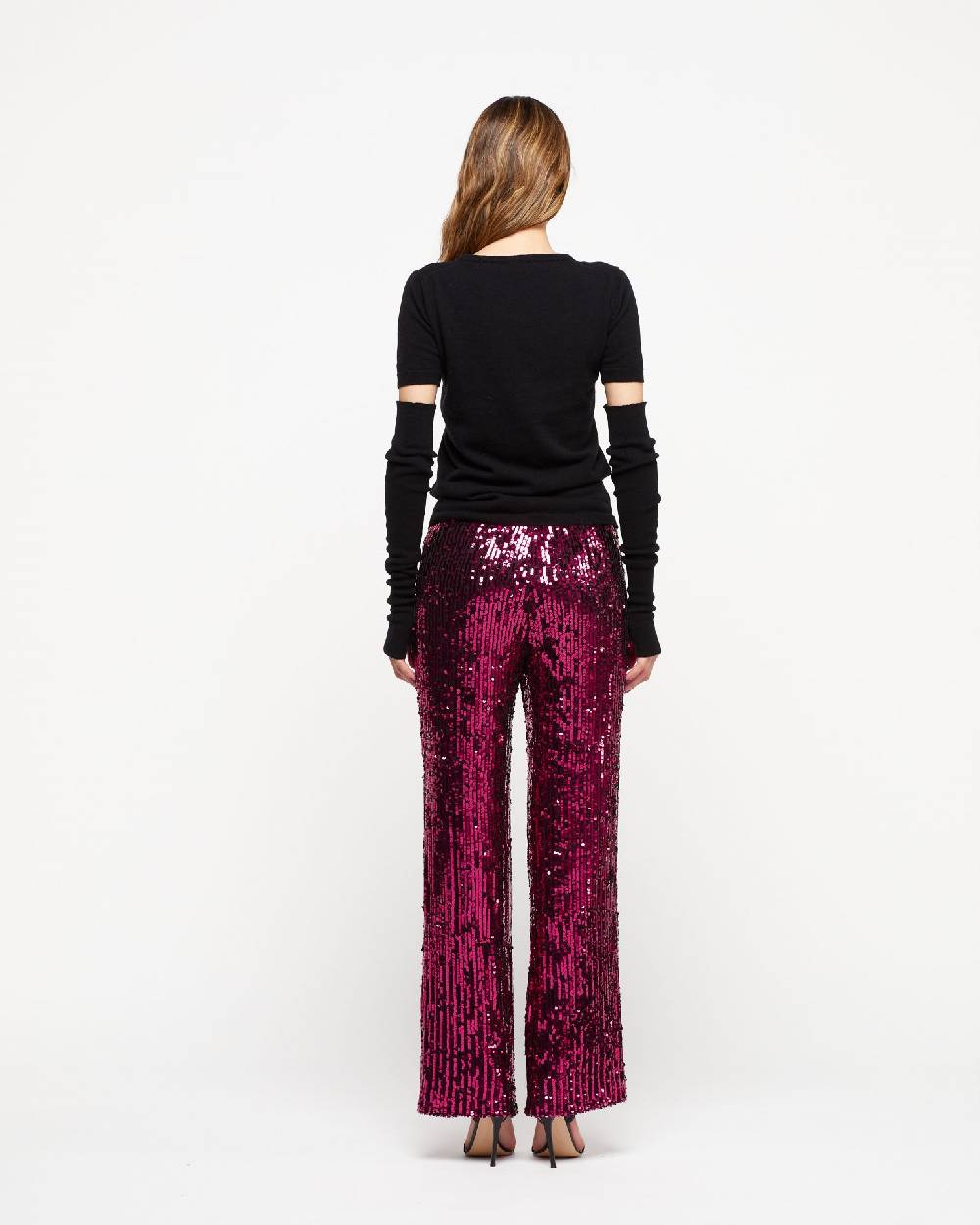 Le Twins Pantalone Raffy- Paillettes Fucsia Negozi Online