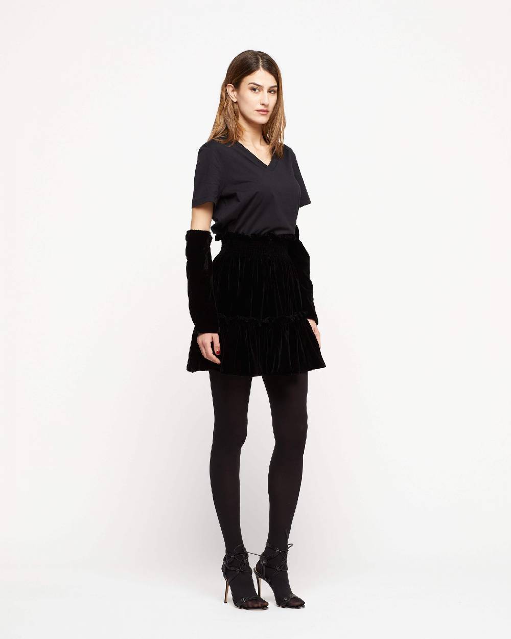 Le Twins Abito Mykonos – Nero gonna velluto Shopping Online