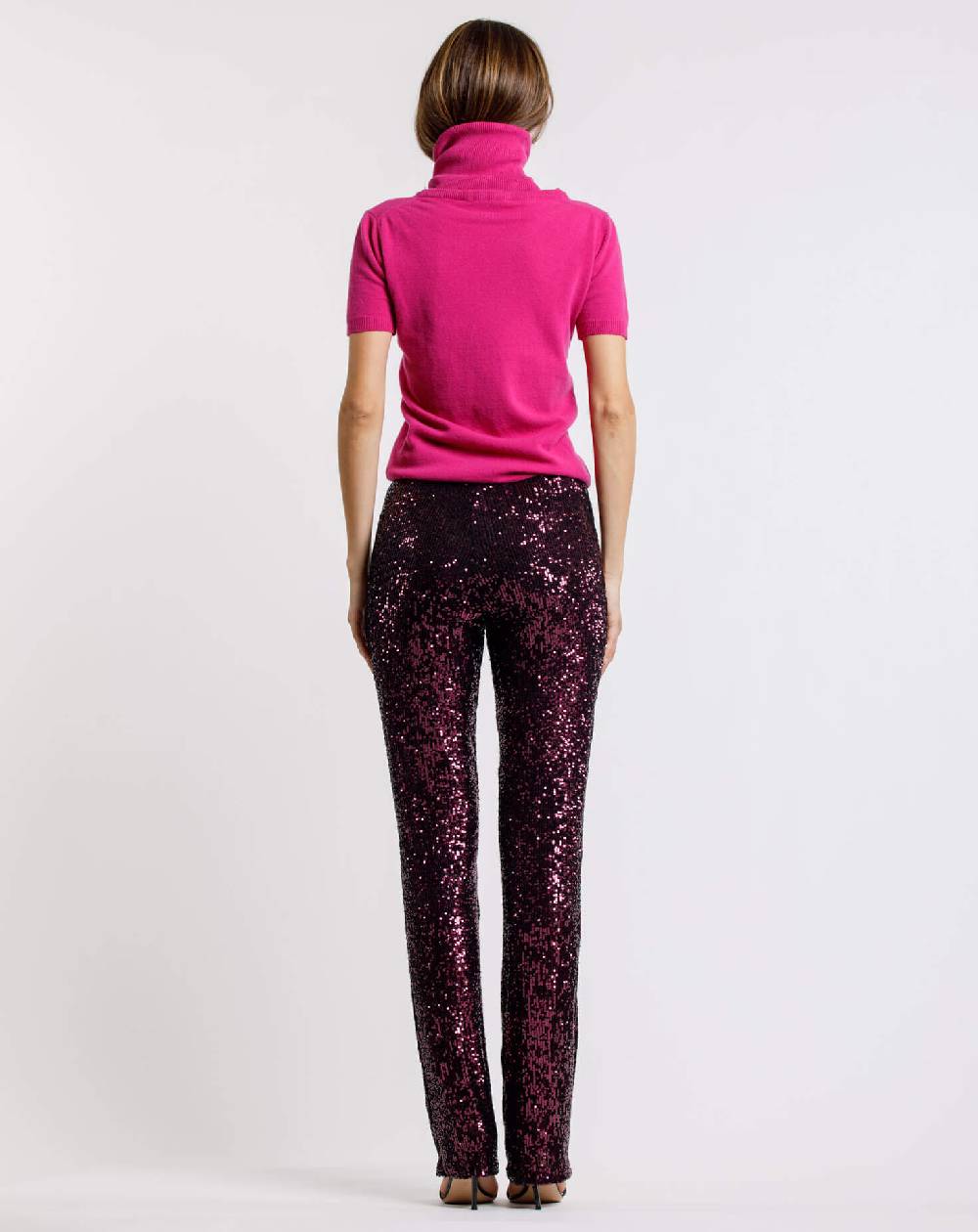 Le Twins Pantalone Raffaella – Paillettes – Bordeaux Pezzi Unici