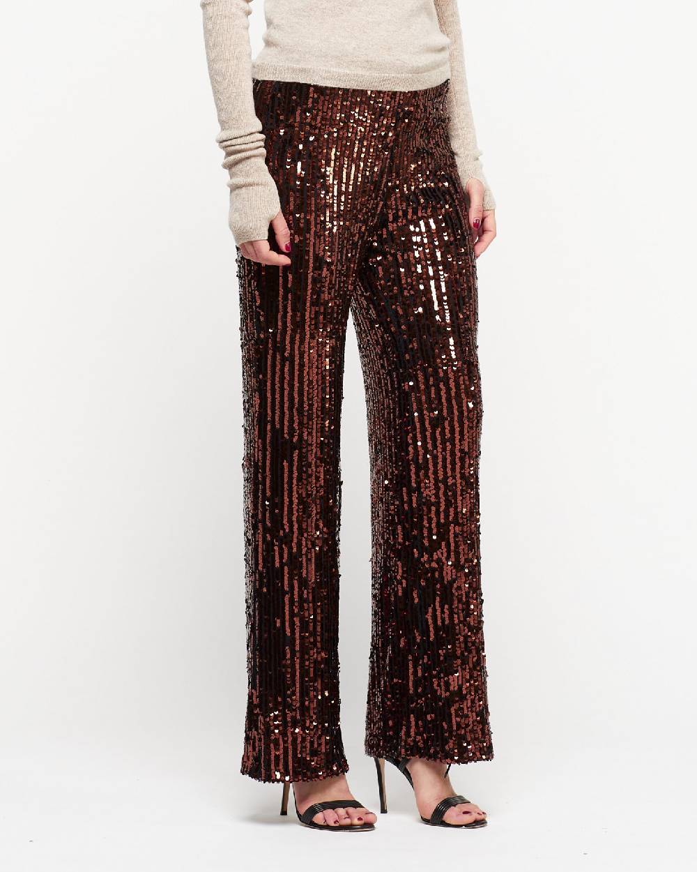 Le Twins Pantalone Raffy – Paillettes Bronzo Fino Al -60%
