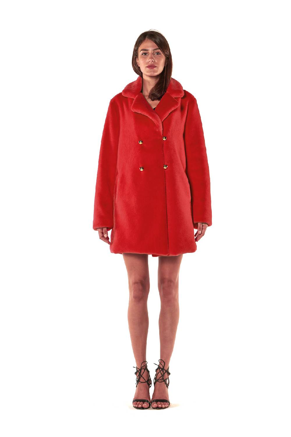 Le Twins Ecopelliccia Greta – Rosso Prezzo Ridotto