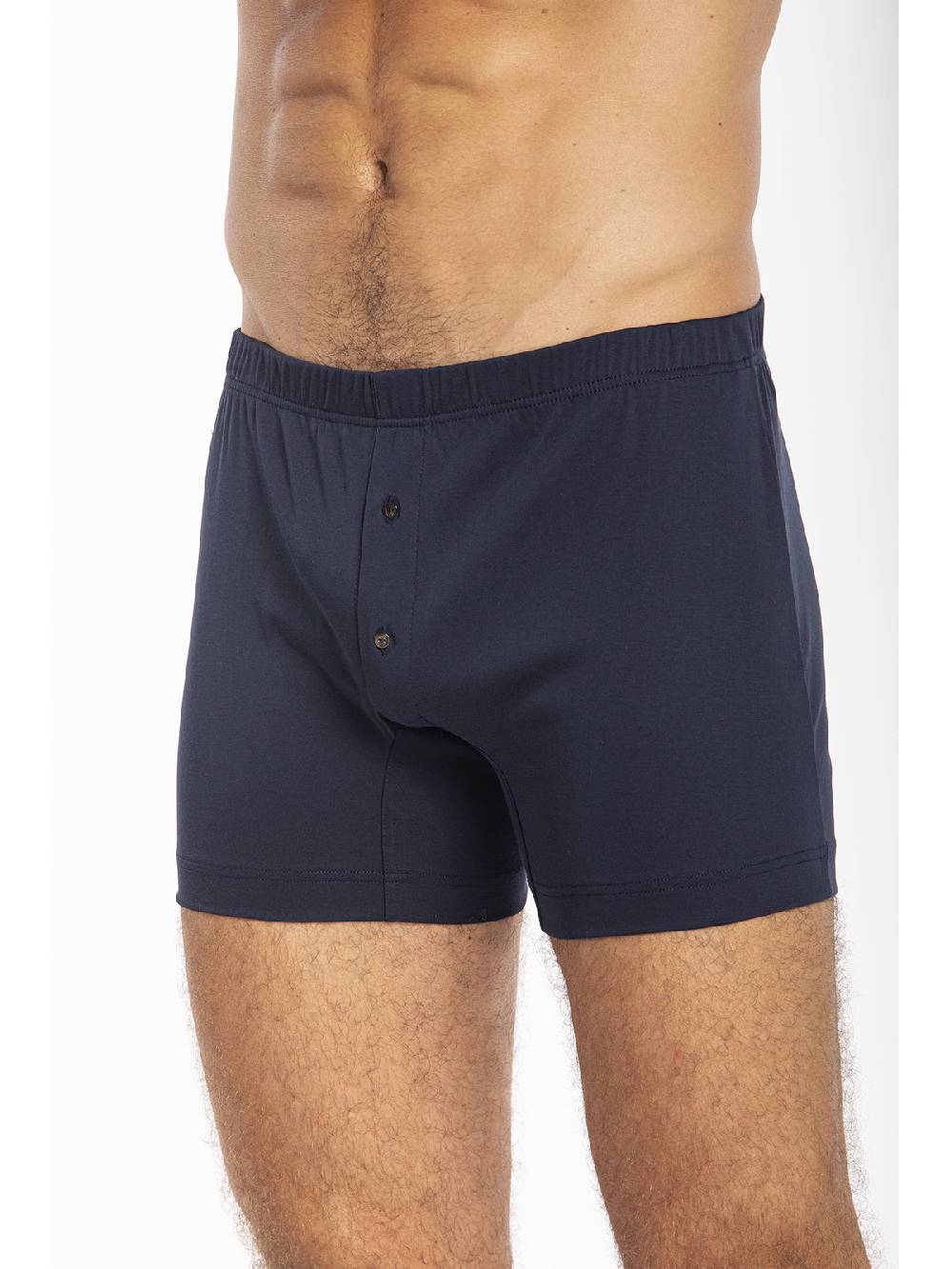 Julipet Boxer blu in interlock di puro cotone "doppia maglia"