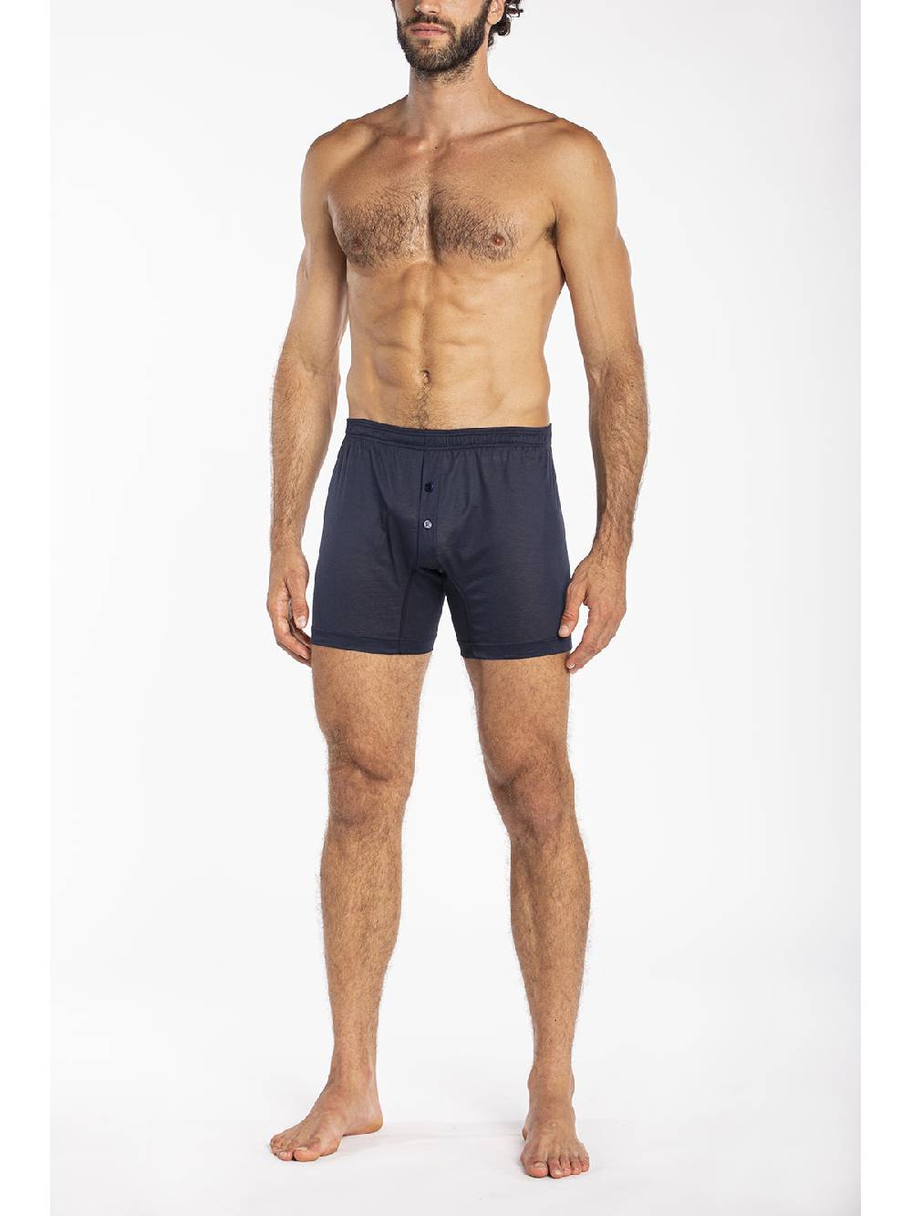 Julipet Boxer blu in jersey di puro cotone mercerizzato e gasato Consegna Veloce