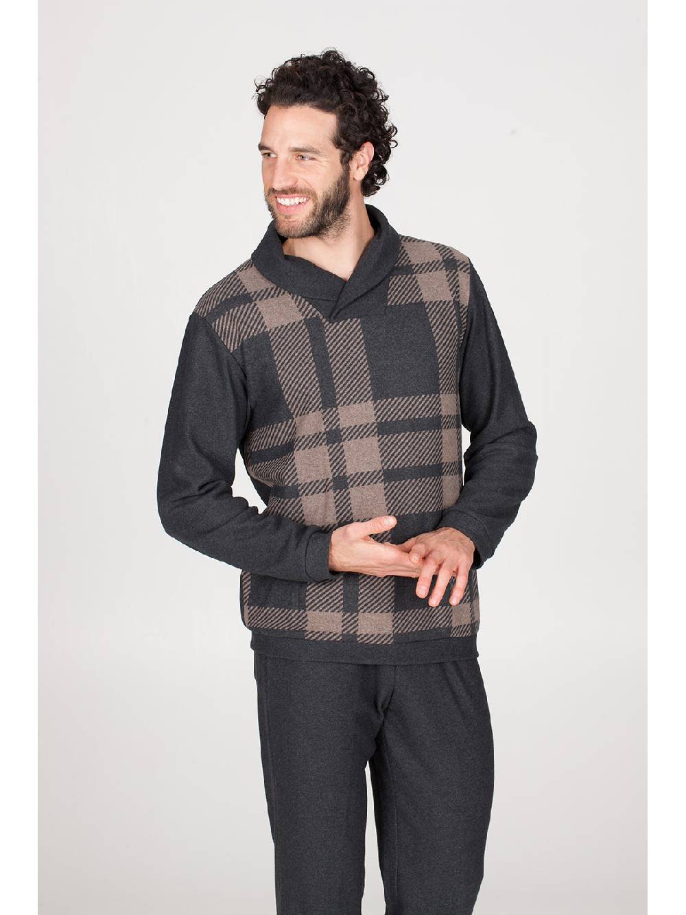 Julipet Pigiama collo incrociato in confortevole jacquard di cotone Italia