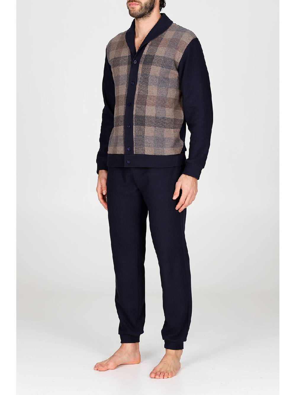 Julipet Pigiama cardigan in confortevole jacquard di cotone In Linea