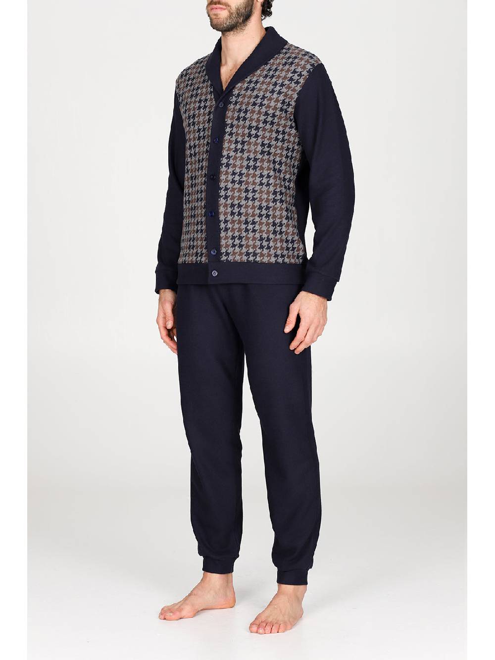 Julipet Pigiama cardigan in confortevole jacquard di cotone Qualità