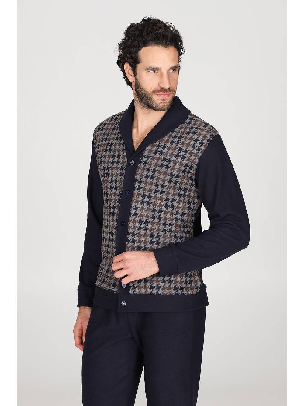 Julipet Pigiama cardigan in confortevole jacquard di cotone Qualità