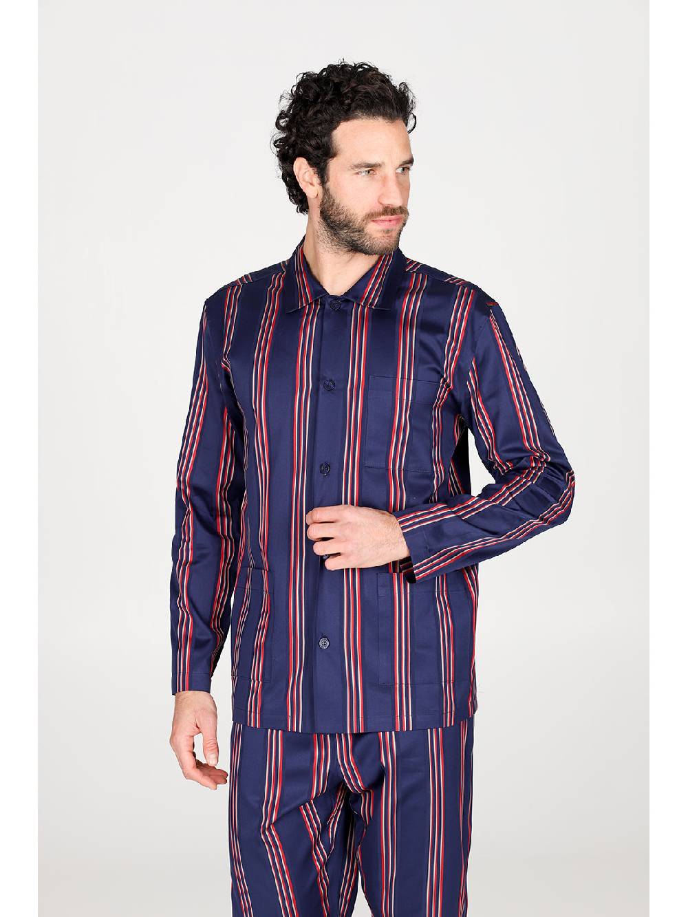 Julipet Pigiama cardigan in pregiato popeline di puro cotone Economico