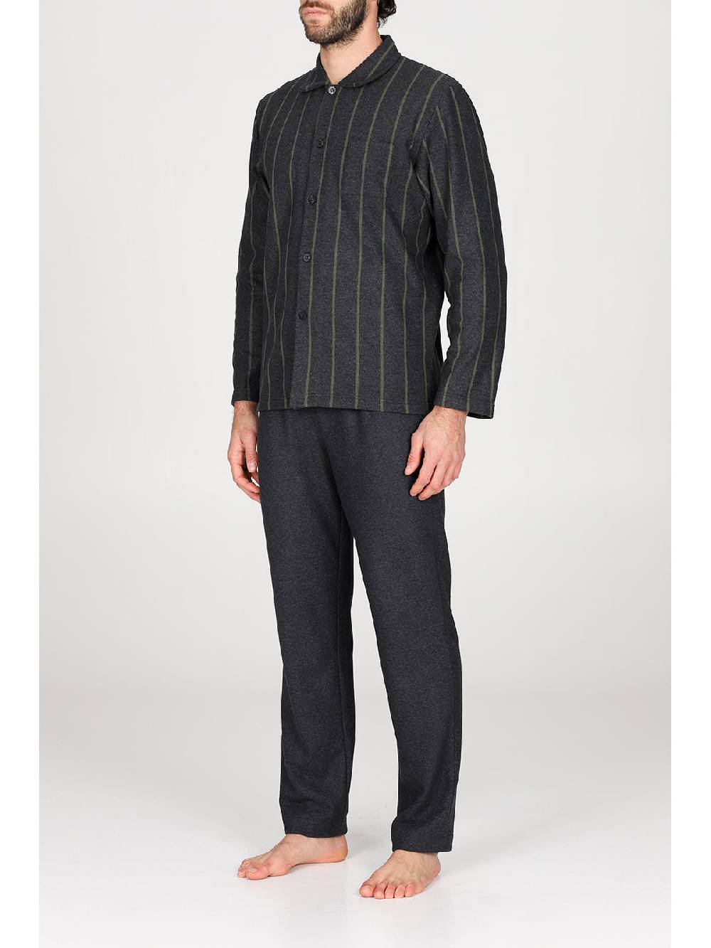 Julipet Pigiama cardigan in confortevole jacquard di cotone Outlet