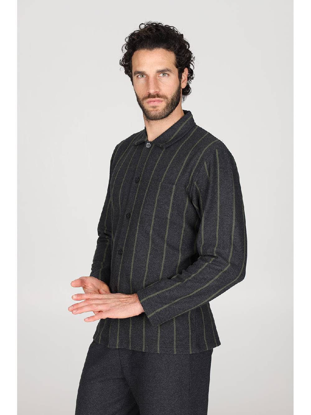 Julipet Pigiama cardigan in confortevole jacquard di cotone Outlet
