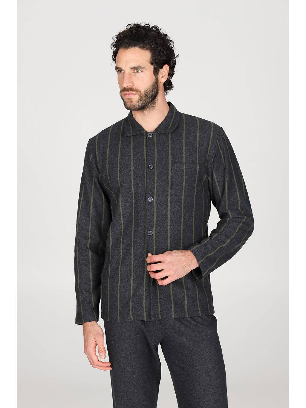 Julipet Pigiama cardigan in confortevole jacquard di cotone Outlet