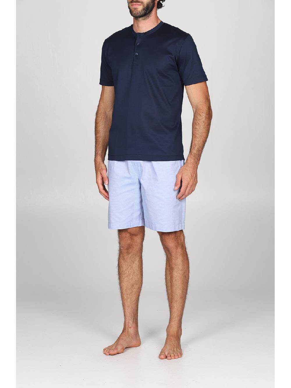 Julipet Pigiama serafino in popeline e luxury jersey, per un comfort contemporaneo Moda