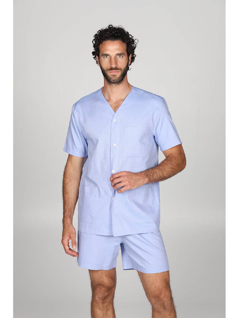 Julipet Pigiama corto cardigan in pregiato popeline, classicità e comfort Promozione