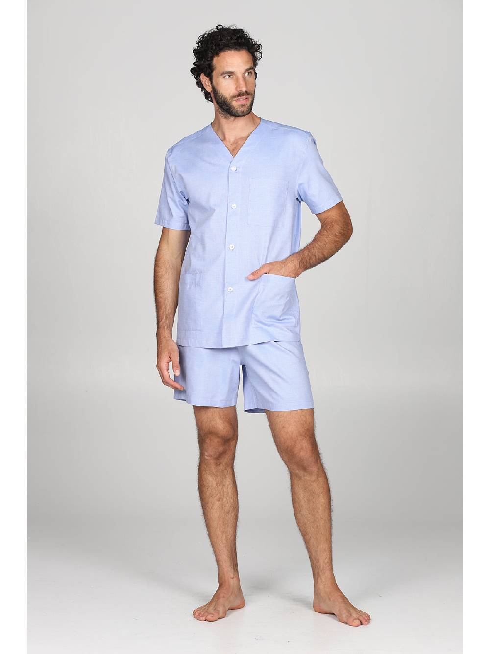 Julipet Pigiama corto cardigan in pregiato popeline, classicità e comfort Promozione