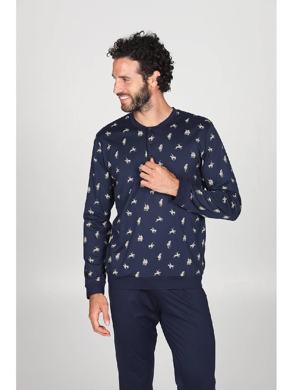 Julipet Pigiama fantasia "sport polo" con polisini, in leggerissimo jersey di puro cotone Sconto