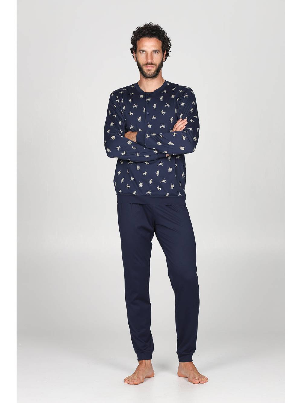Julipet Pigiama fantasia "sport polo" con polisini, in leggerissimo jersey di puro cotone Sconto