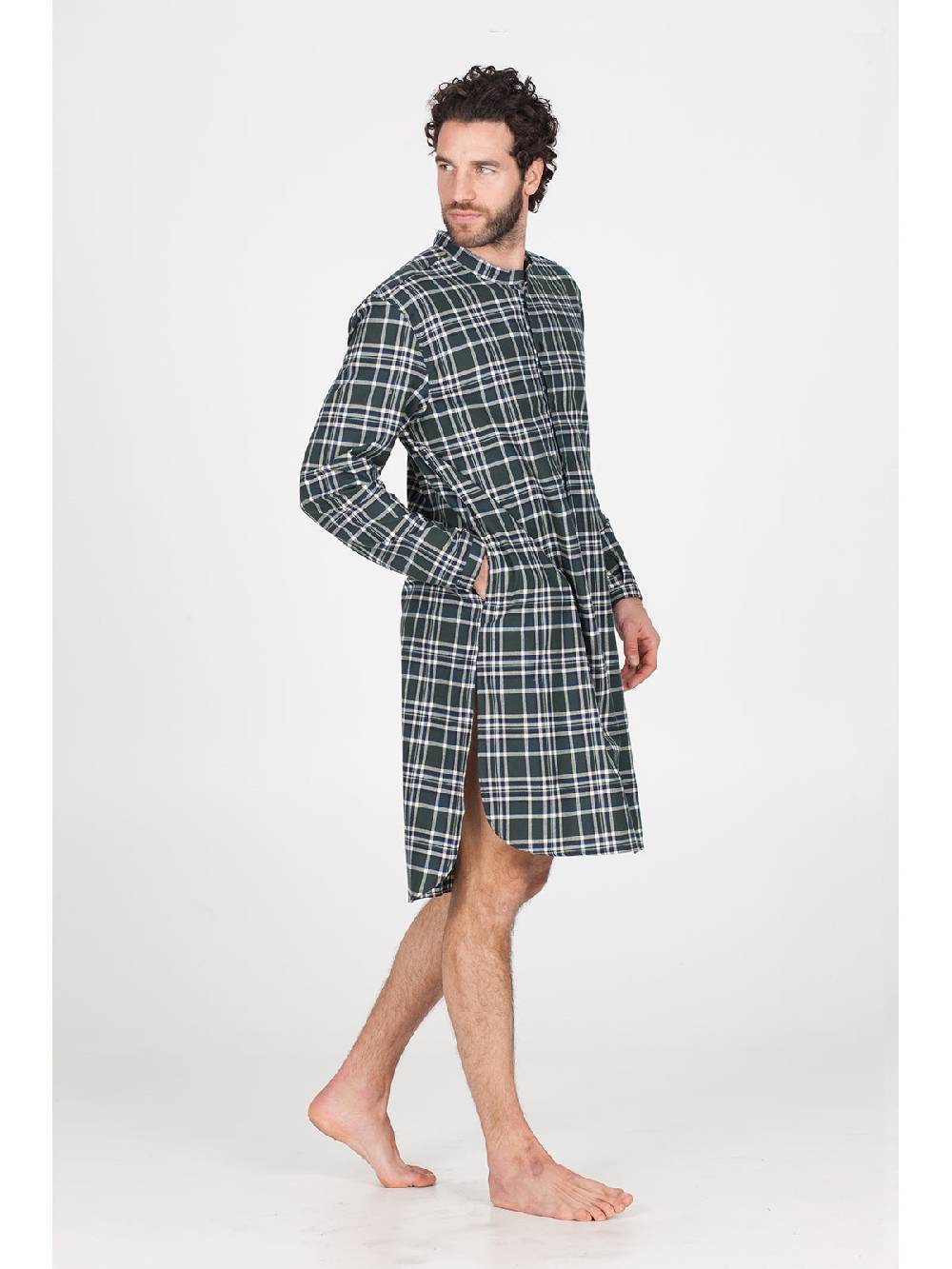 Julipet Camicia da notte in calda flanella di puro cotone Moda